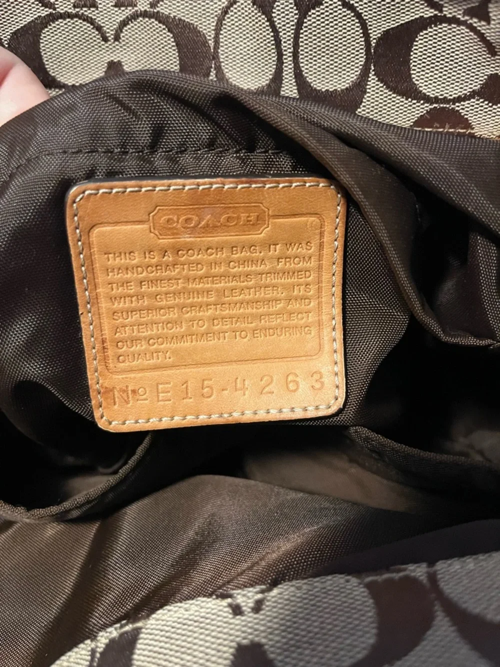 Coach Tan and Brown Signature Canvas Tote - Picture 4 of 7